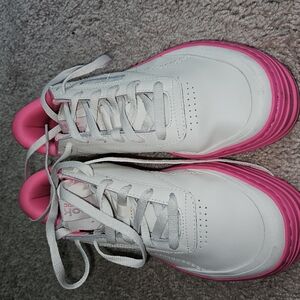 White and Pink Sneakers